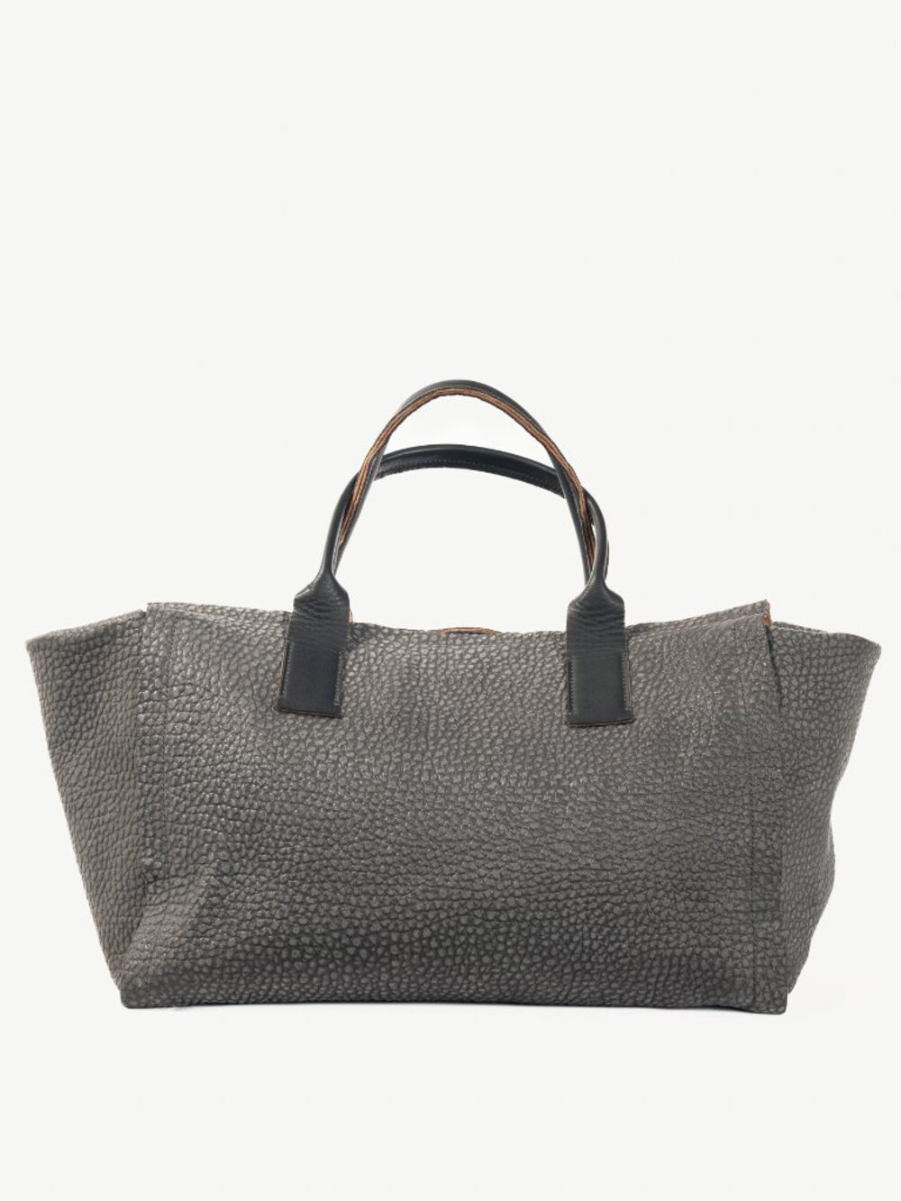 Brunello Cucinelli Grey Pebbled Nubuck Leather Oversized Tote